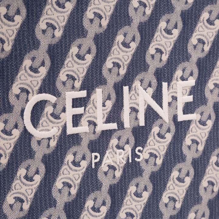 Celine Small Triomphe Toile Maillon Vertical Cabas Satchel Bleu – GABY PARIS Authentique
