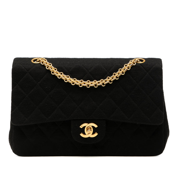 Chanel Medium Classic Jersey Double rabat Noir