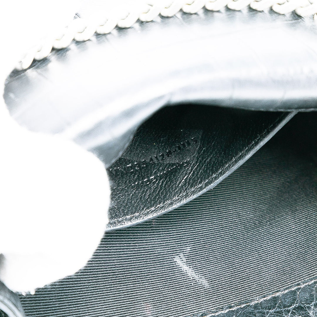 Saint Laurent Small Croc Embossed Cuir Monogram Kate Tassel Sac porté croisé Noir – GABY PARIS Authentique