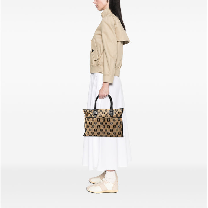 LOEWE Anagram Toile Repeat Cabas Marron – GABY PARIS Authentique