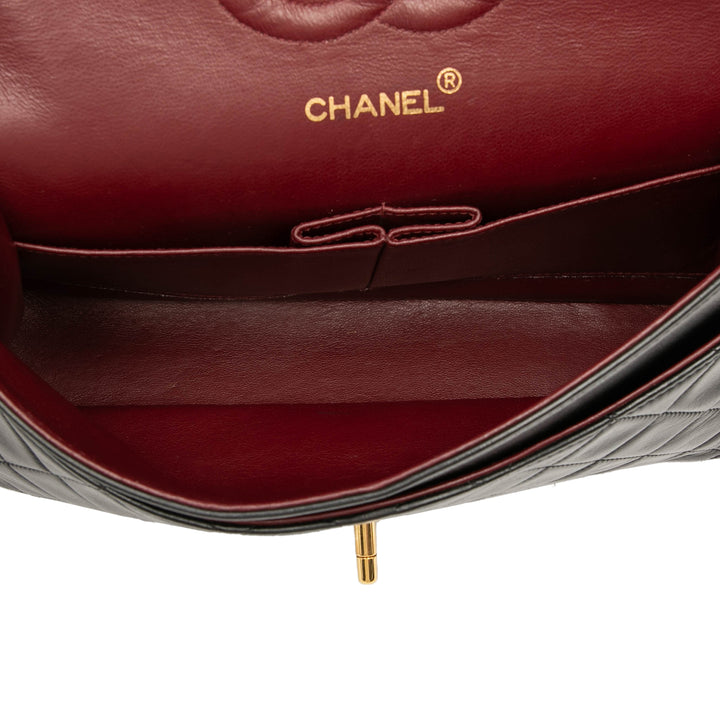 Chanel Medium Classic Cuir d’agneau Double rabat Noir – GABY PARIS Authentique