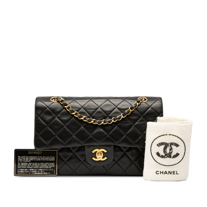 Chanel Medium Classic Cuir d’agneau Double rabat Noir – GABY PARIS Authentique