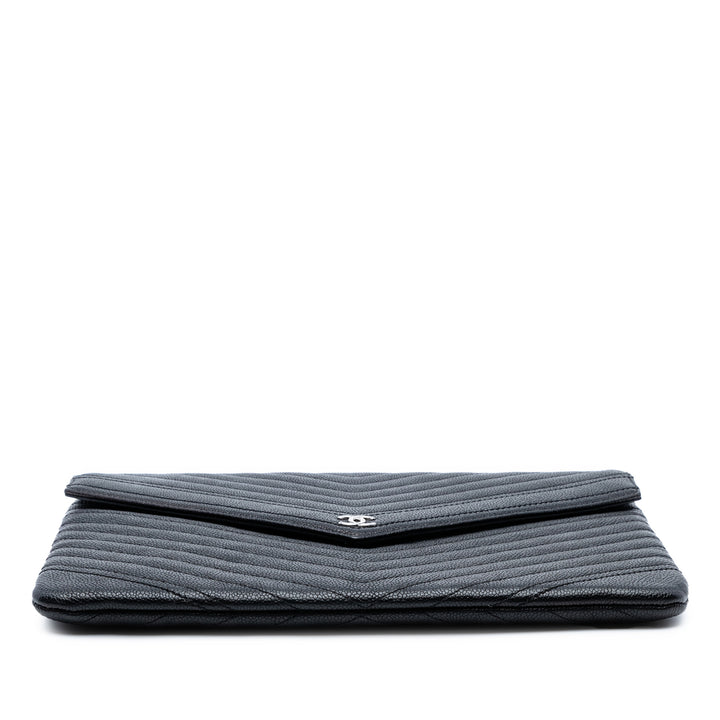 Chanel Medium Chevron Caviar Envelope Pochette Noir – GABY PARIS Authentique