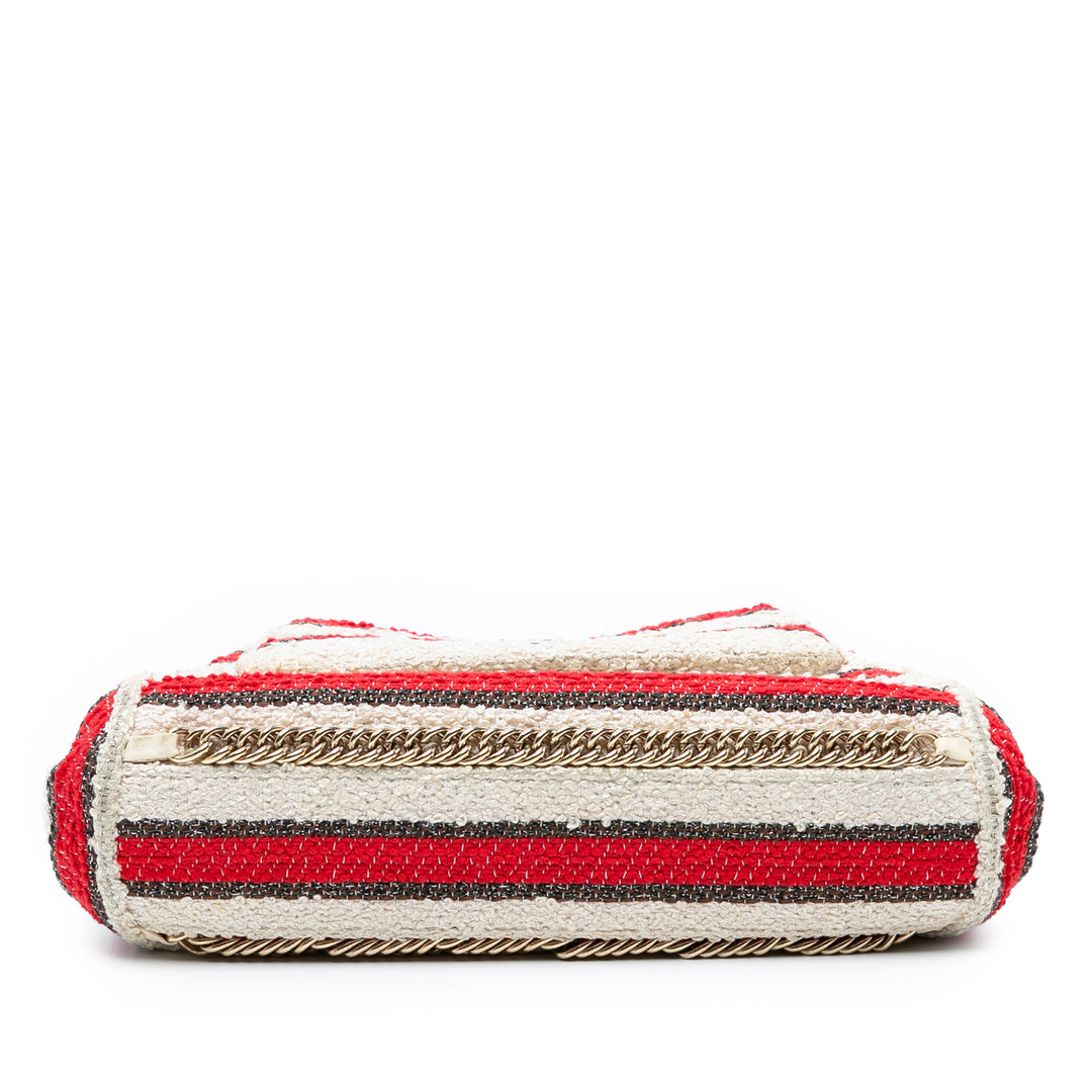 Chanel CC Quilted Tweed Striped Simple rabat Blanc – GABY PARIS Authentique