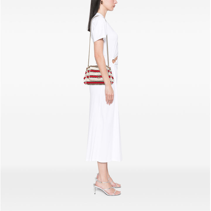 Chanel CC Quilted Tweed Striped Simple rabat Blanc – GABY PARIS Authentique