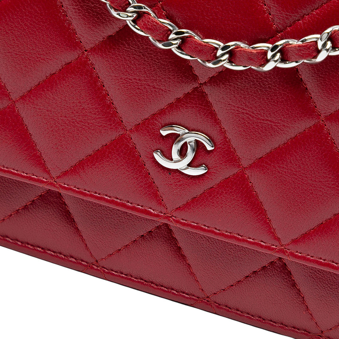 Chanel CC Quilted Cuir d’agneau Wallet on Chain Rouge – GABY PARIS Authentique