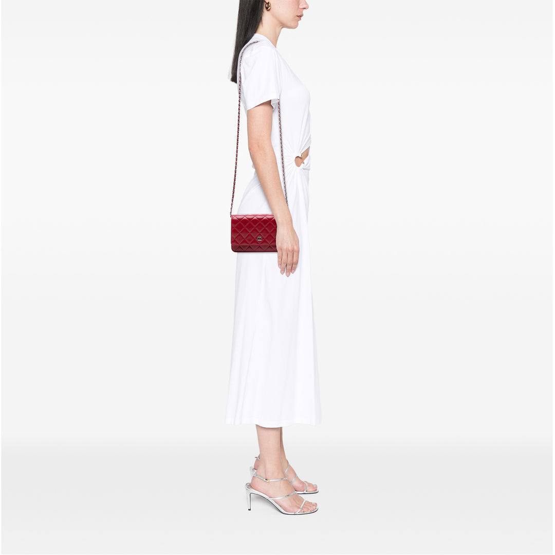 Chanel CC Quilted Cuir d’agneau Wallet on Chain Rouge – GABY PARIS Authentique