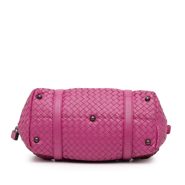 Bottega Veneta Nappa Intrecciato Montaigne Shoulder Bag Pink - gabyparis.fr