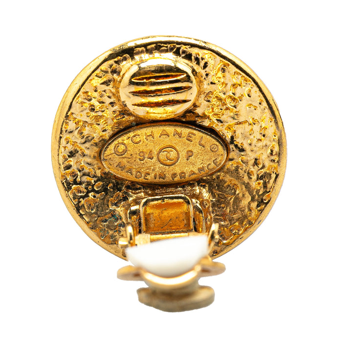 Chanel Gold Plated CC Clip on Earrings Gold - gabyparis.fr