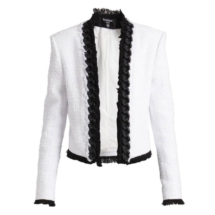 BALMAIN veste bouclée à bordure en chaîne taille 38 - gabyparis.fr
