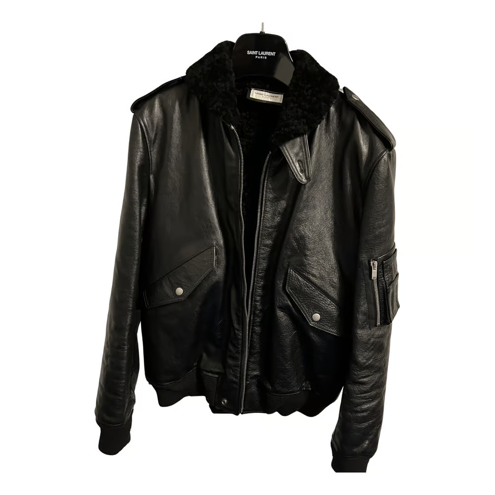 Veste en cuir saint laurent hotsell