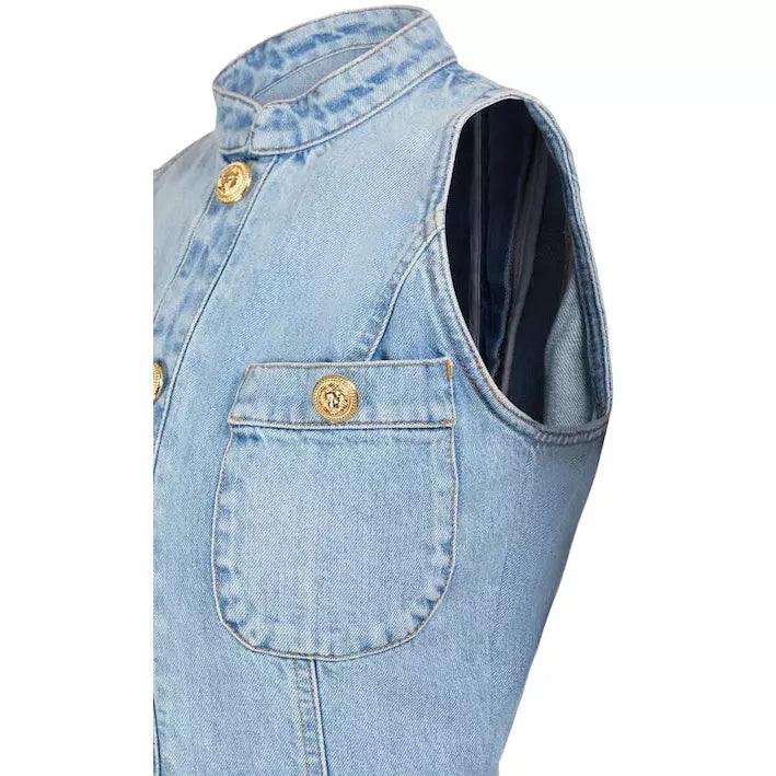 BALMAIN Robe boutonnée courte en denim taille 38 - gabyparis.fr