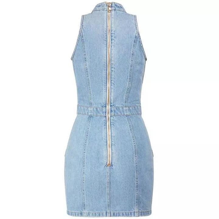 BALMAIN Robe boutonnée courte en denim taille 38 - gabyparis.fr