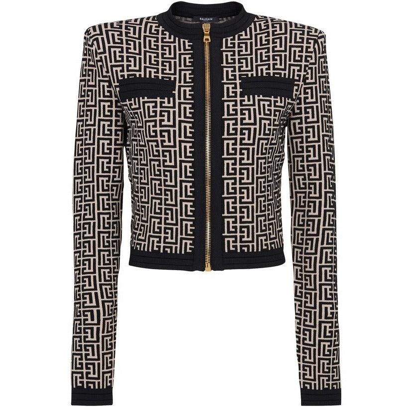 BALMAIN Cardigan en Maille Monogramme taille 38 - gabyparis.fr