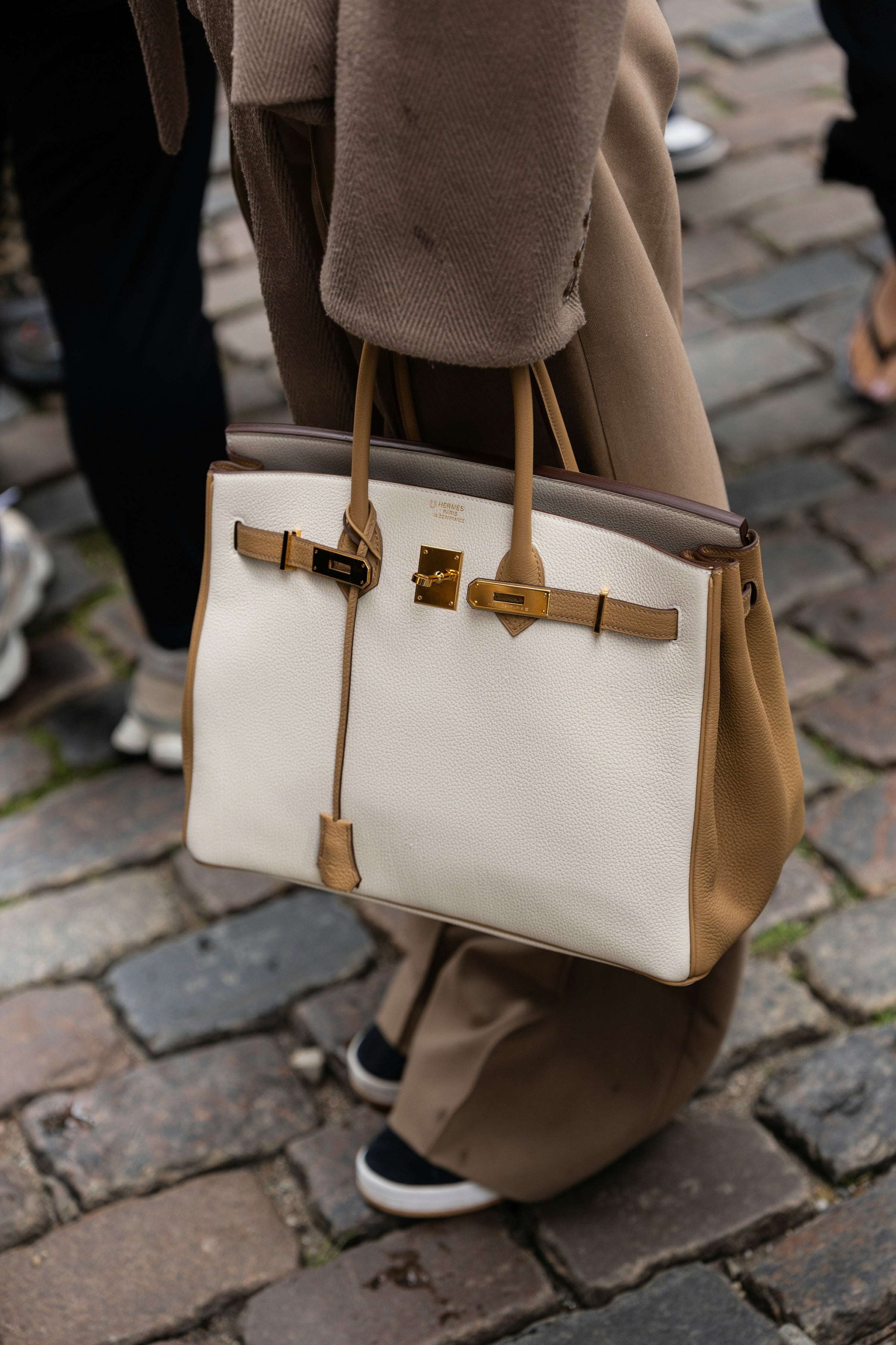 Sac Hermès Birkin blanc et doré