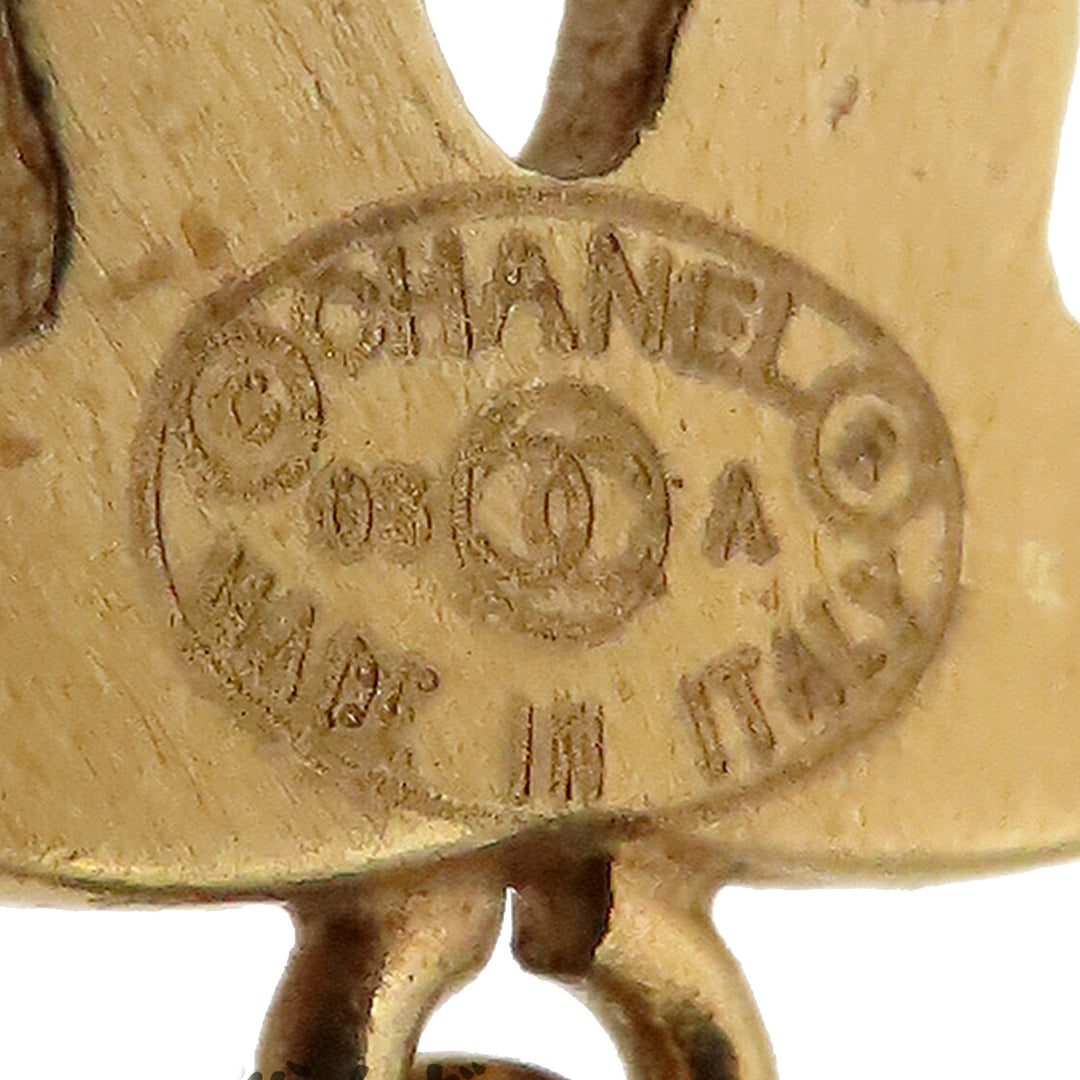 Chanel CC plaqué Perles fantaisie Swing fermoir poussette Boucles d’oreilles