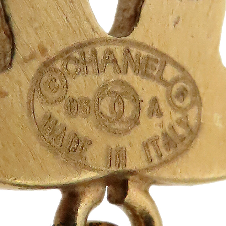 Chanel CC plaqué Perles fantaisie Swing fermoir poussette Boucles d’oreilles