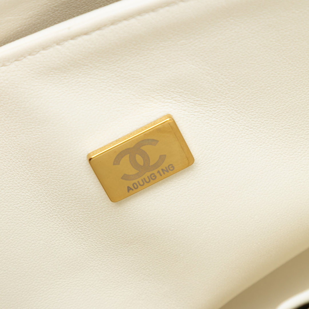 Chanel Medium Classic Bi Stripe Cuir d’agneau Double rabat