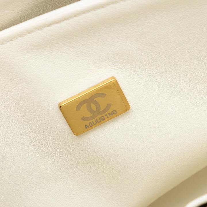 Chanel Medium Classic Bi Stripe Cuir d’agneau Double rabat