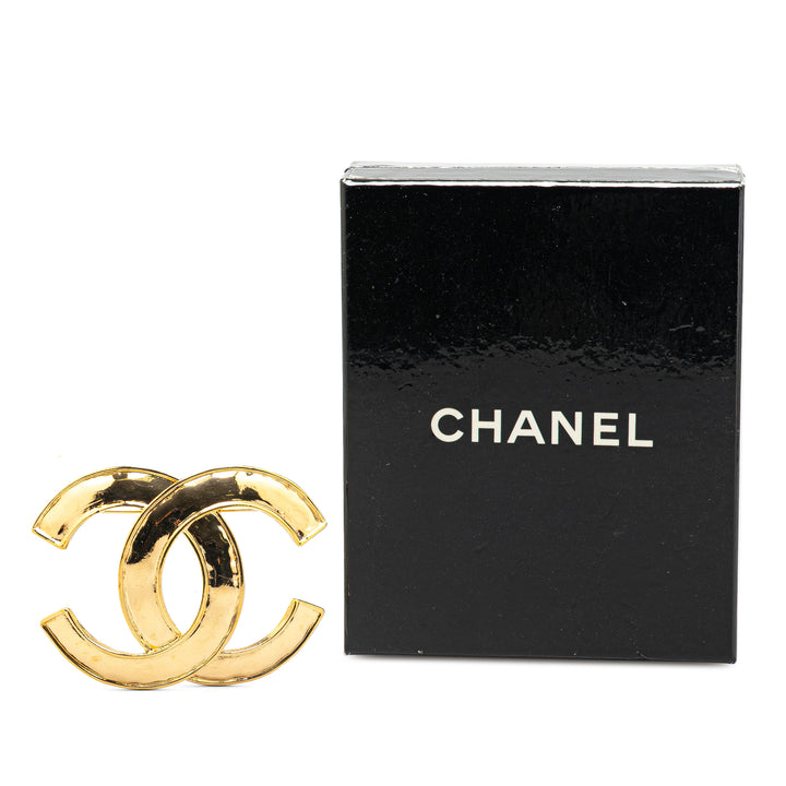 Gold Plated CC Brooch Gold - Gaby Paris