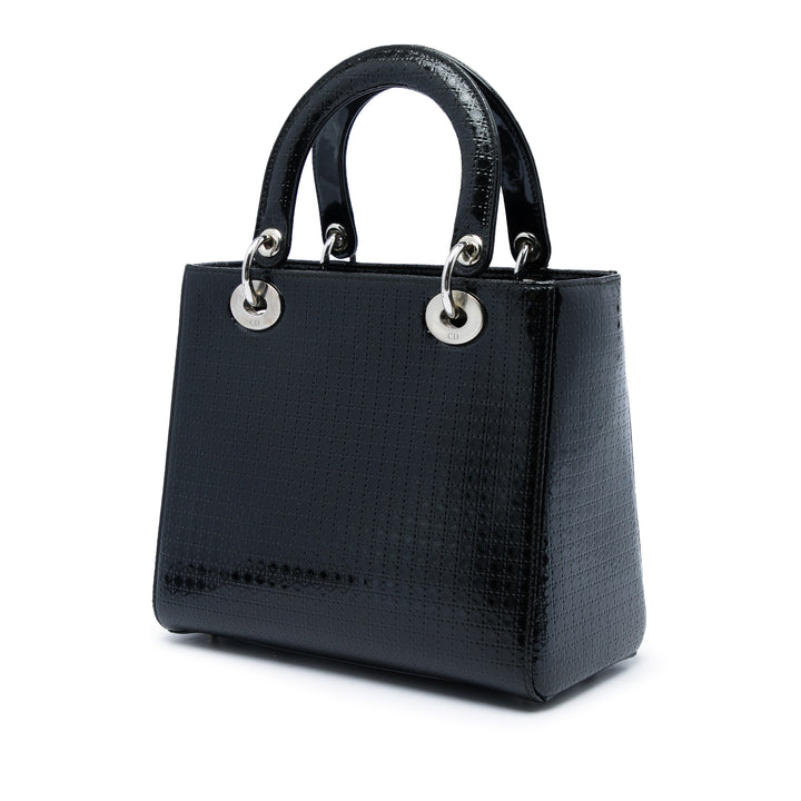 Dior Sac à main Métallisé Microcannage Lady Dior Moyen Noir – vue 2 – GABY PARIS