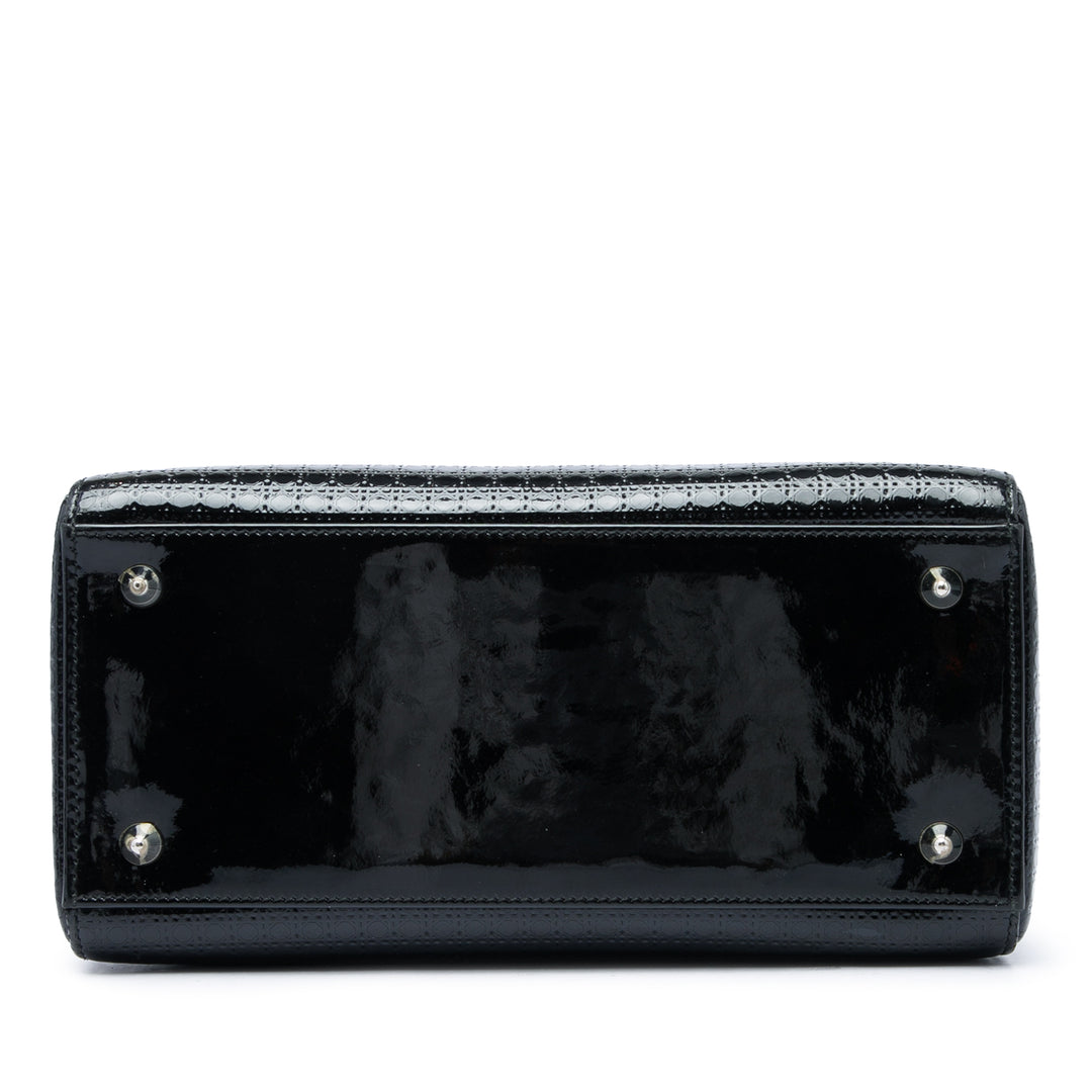 Dior Sac à main Métallisé Microcannage Lady Dior Moyen Noir – vue 3 – GABY PARIS