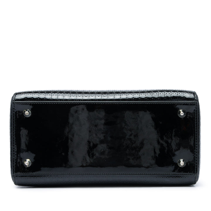 Dior Sac à main Métallisé Microcannage Lady Dior Moyen Noir – vue 3 – GABY PARIS