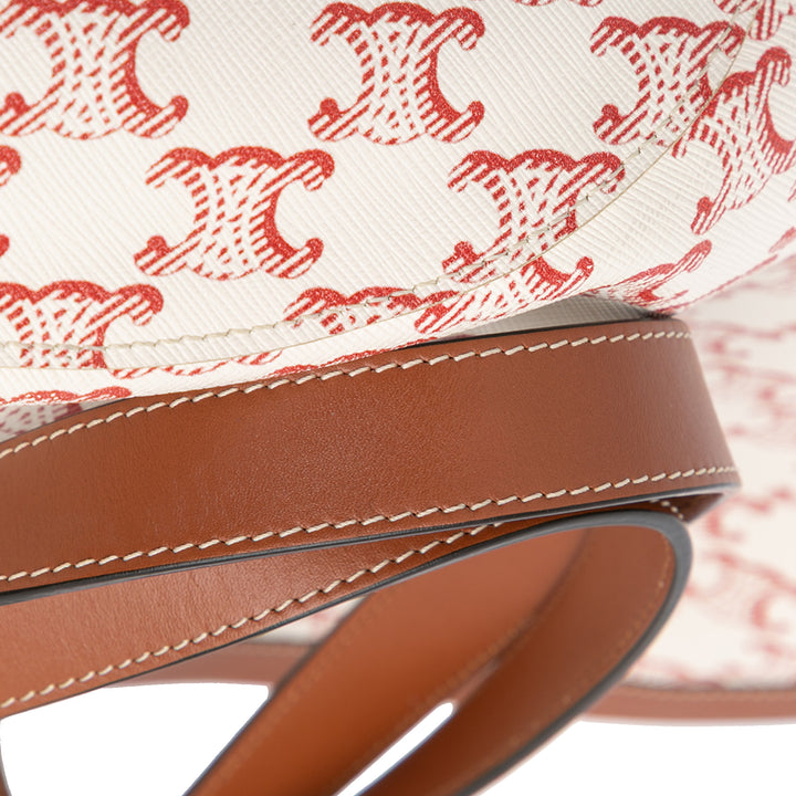 Medium Coated Canvas Triomphe Couffin Tote White - Gaby Paris