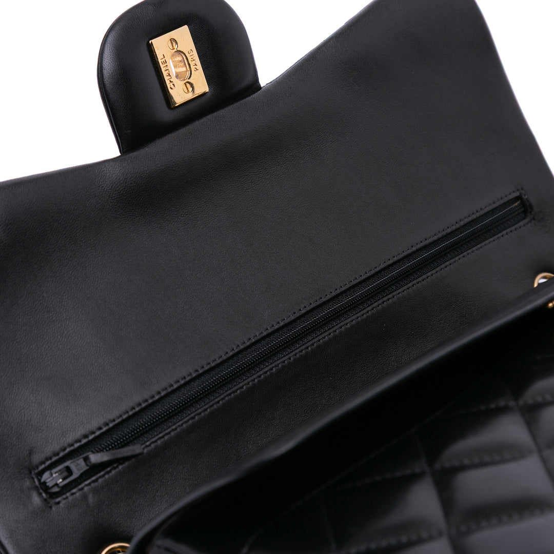 Chanel Jumbo Classic Cuir d’agneau Double rabat Noir