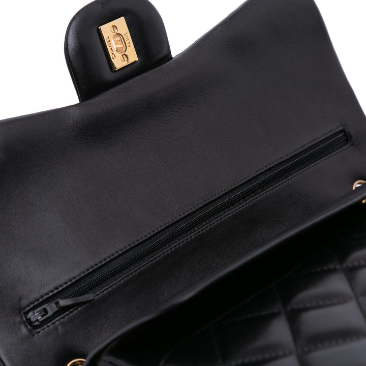 Chanel Jumbo Classic Cuir d’agneau Double rabat Noir