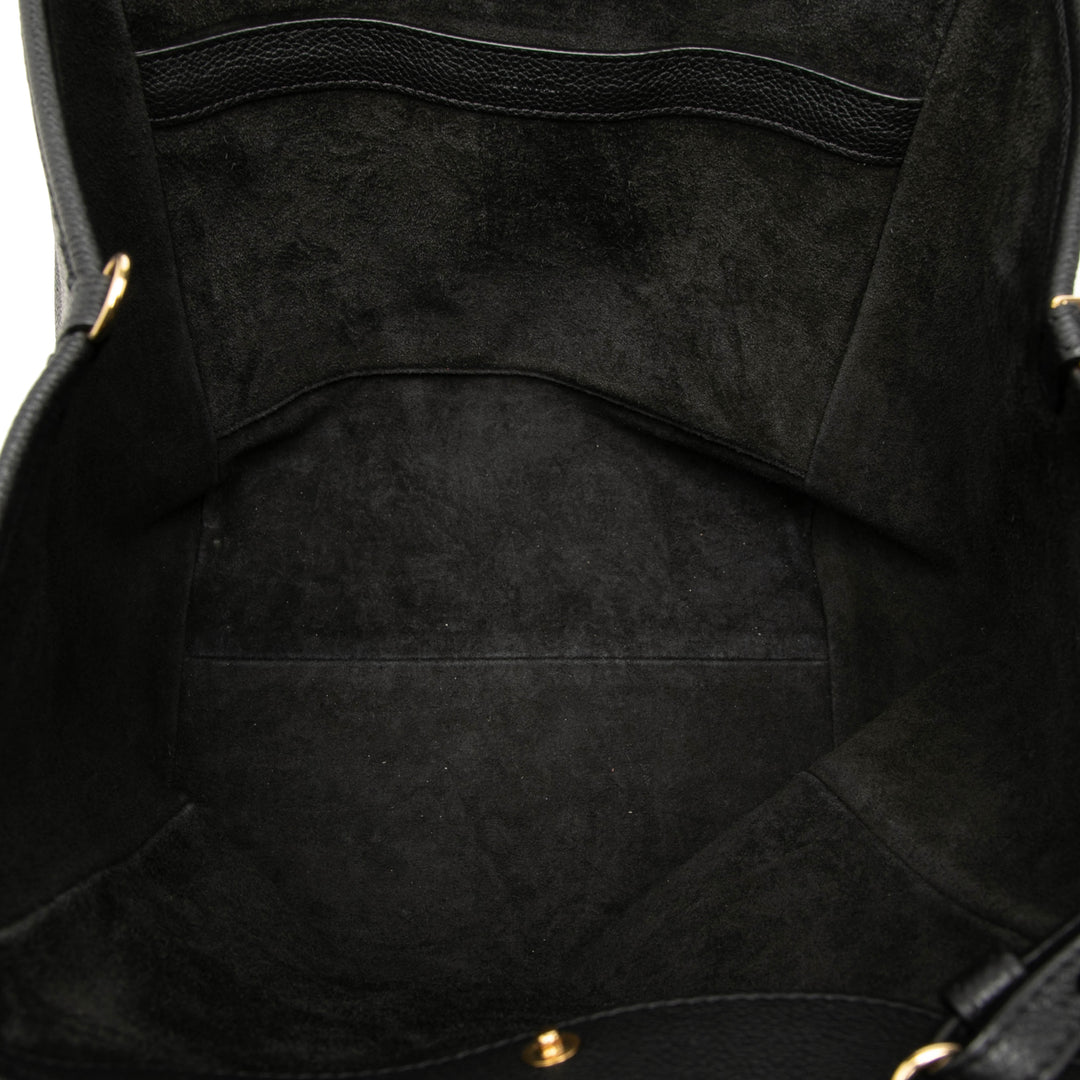 Celine grainé Folded Cabas Petit Cuir de veau grainé Noir – vue 4 – GABY PARIS