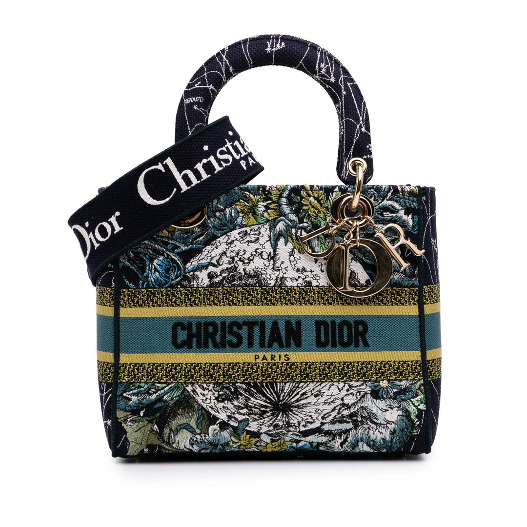 Medium Canvas Embroidered Zodiac Lady D Lite Blue - Gaby Paris