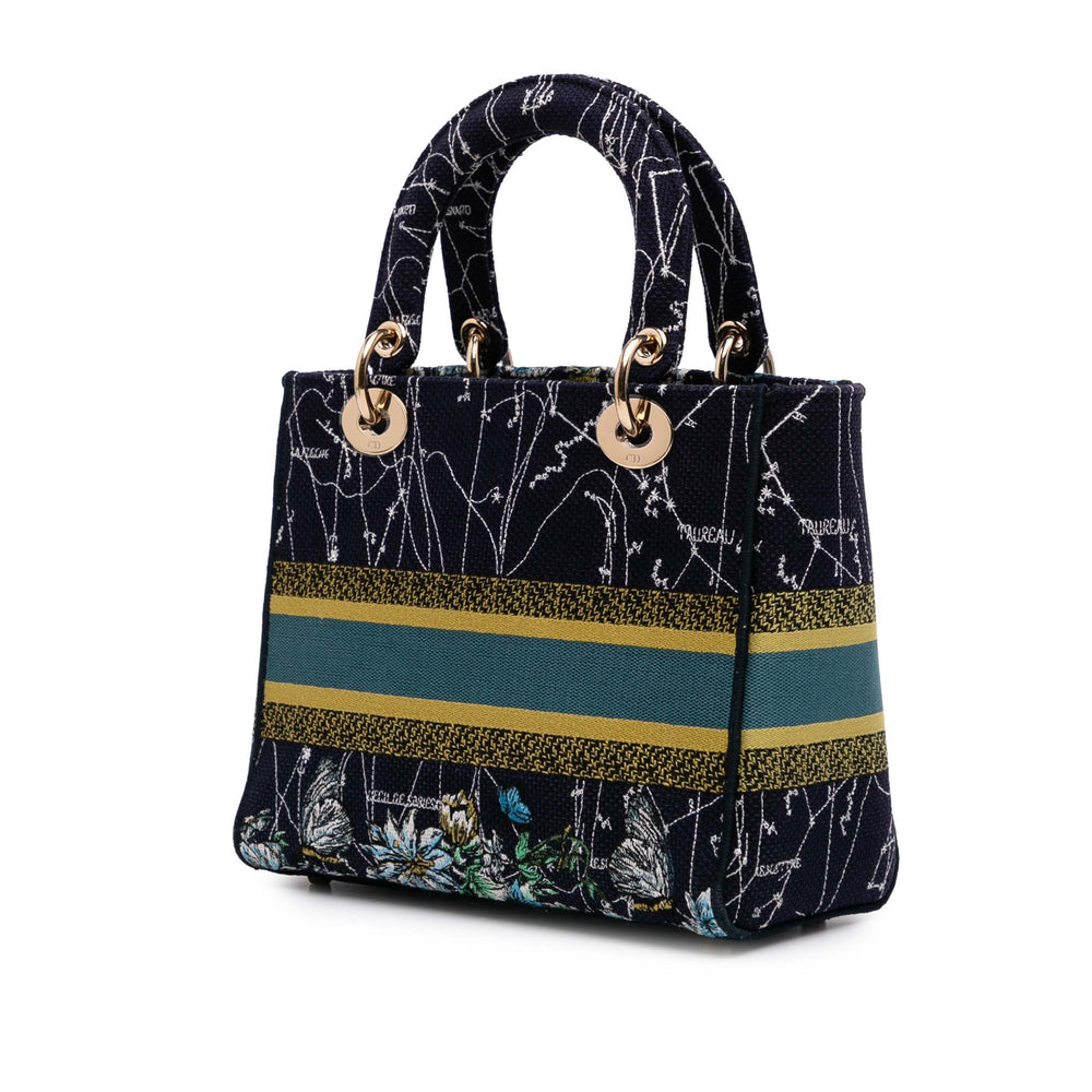 Medium Canvas Embroidered Zodiac Lady D Lite Blue - Gaby Paris