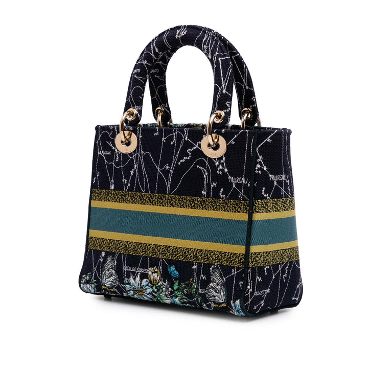 Medium Canvas Embroidered Zodiac Lady D Lite Blue - Gaby Paris