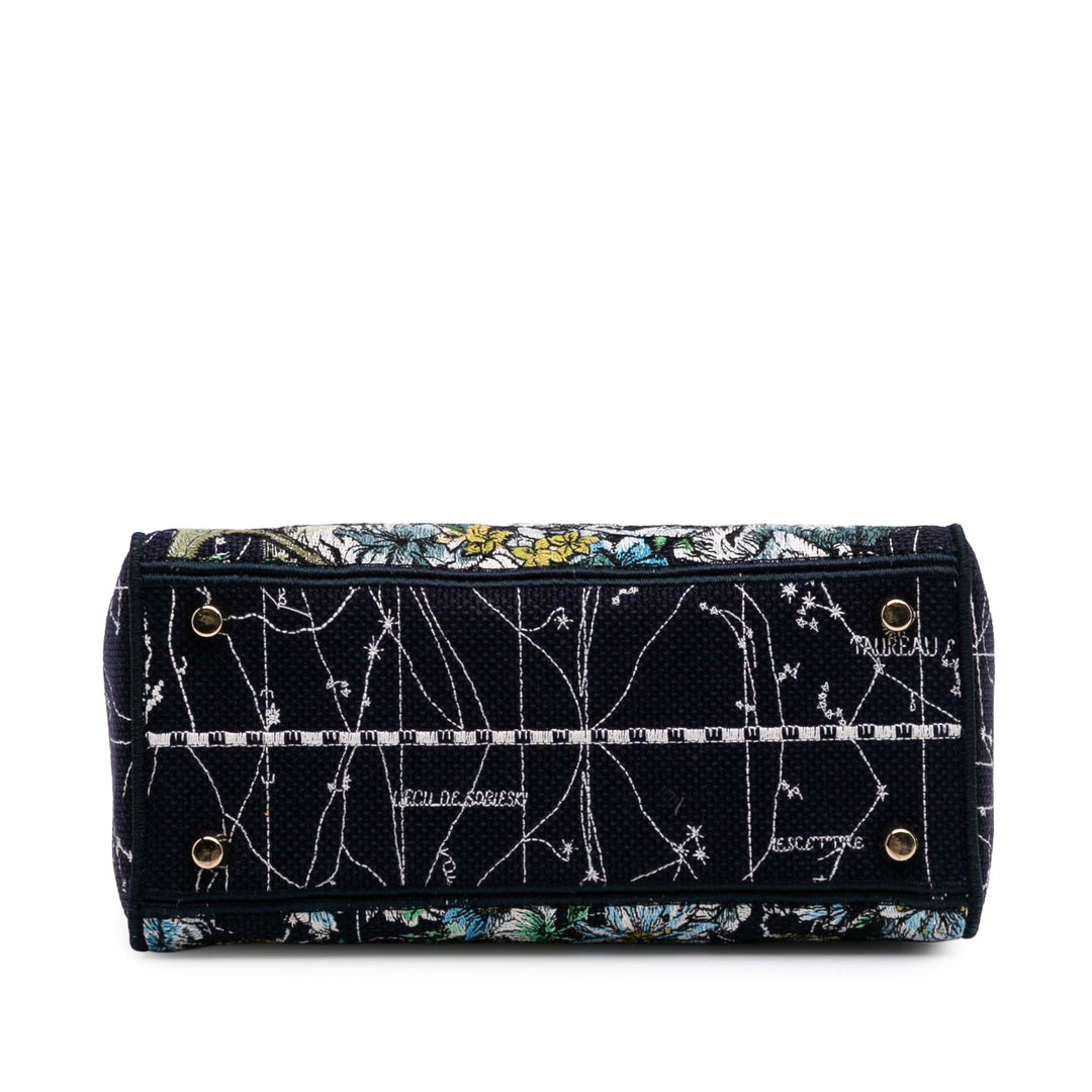 Medium Canvas Embroidered Zodiac Lady D Lite Blue - Gaby Paris