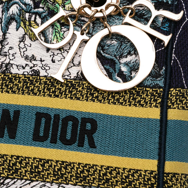 Medium Canvas Embroidered Zodiac Lady D Lite Blue - Gaby Paris