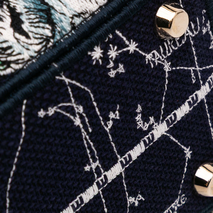 Medium Canvas Embroidered Zodiac Lady D Lite Blue - Gaby Paris