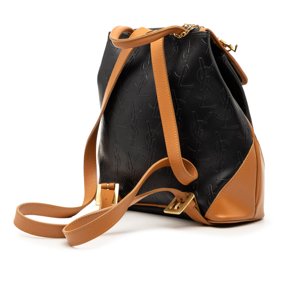 Saint Laurent Monogram embossé Cuir Sac à dos