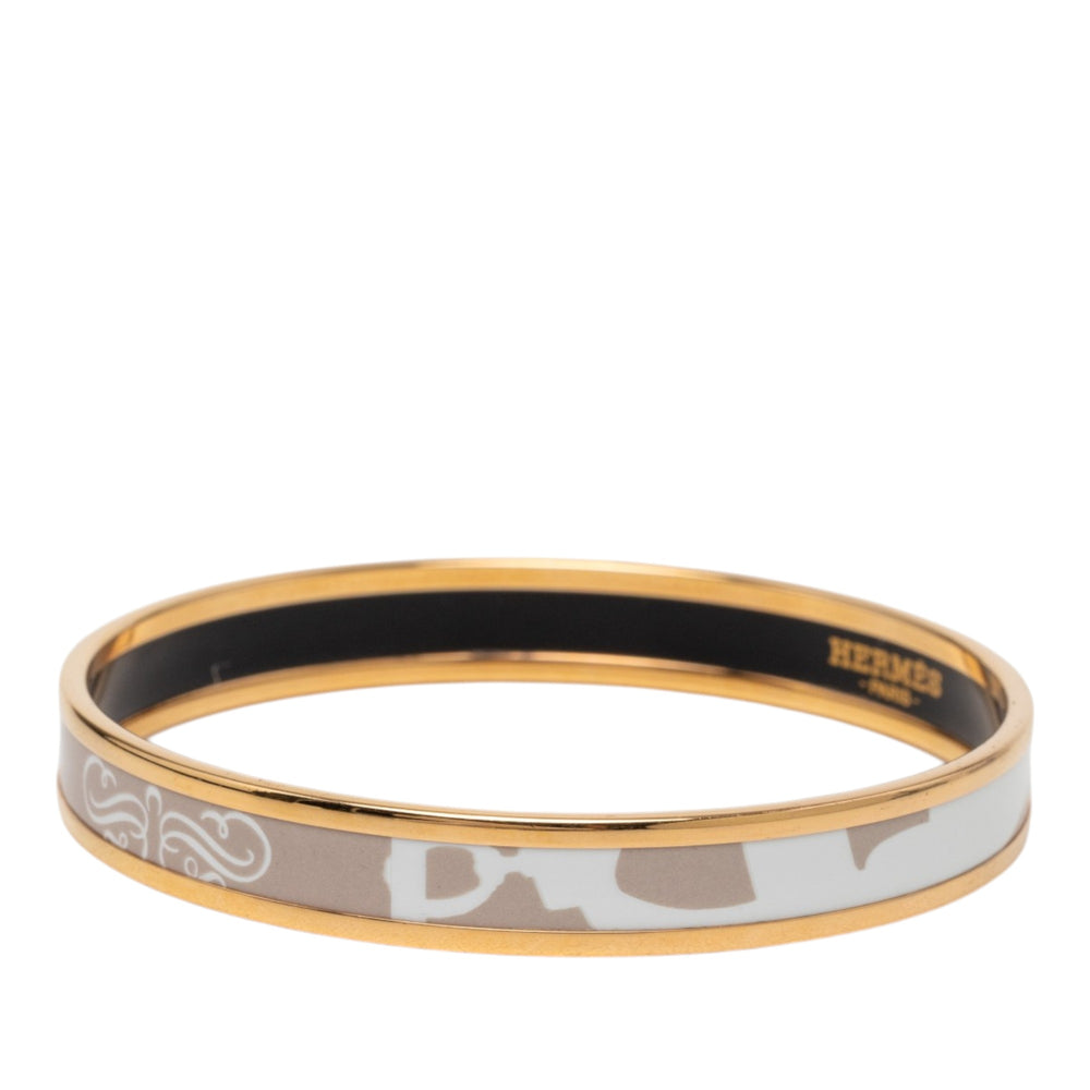 Hermès Bracelet Narrow Brides de Gala Tattoo Émail Bangle 65 Marron – vue 2 – GABY PARIS