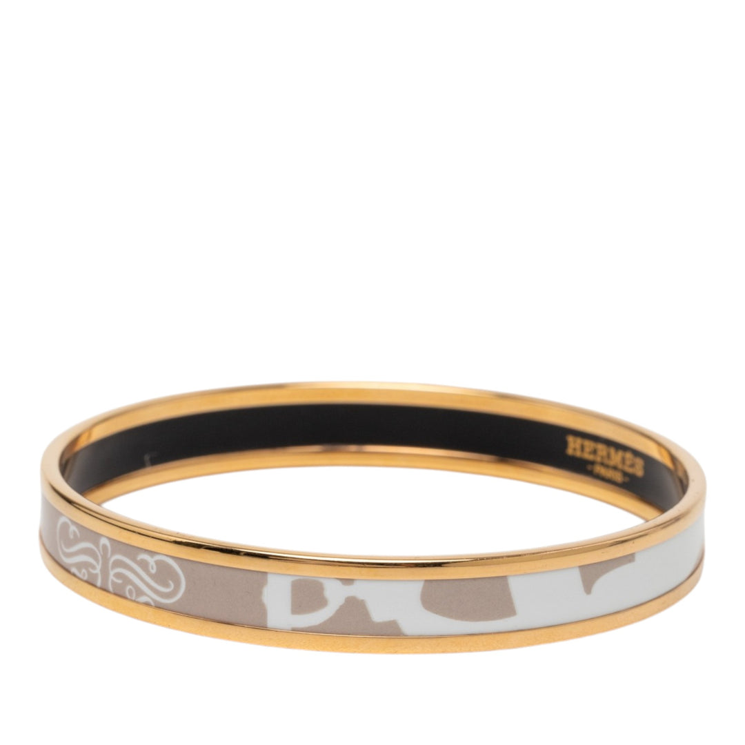 Hermès Bracelet Narrow Brides de Gala Tattoo Émail Bangle 65 Marron – vue 2 – GABY PARIS