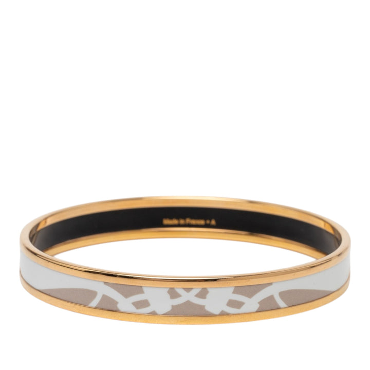 Hermès Bracelet Narrow Brides de Gala Tattoo Émail Bangle 65 Marron – vue 3 – GABY PARIS