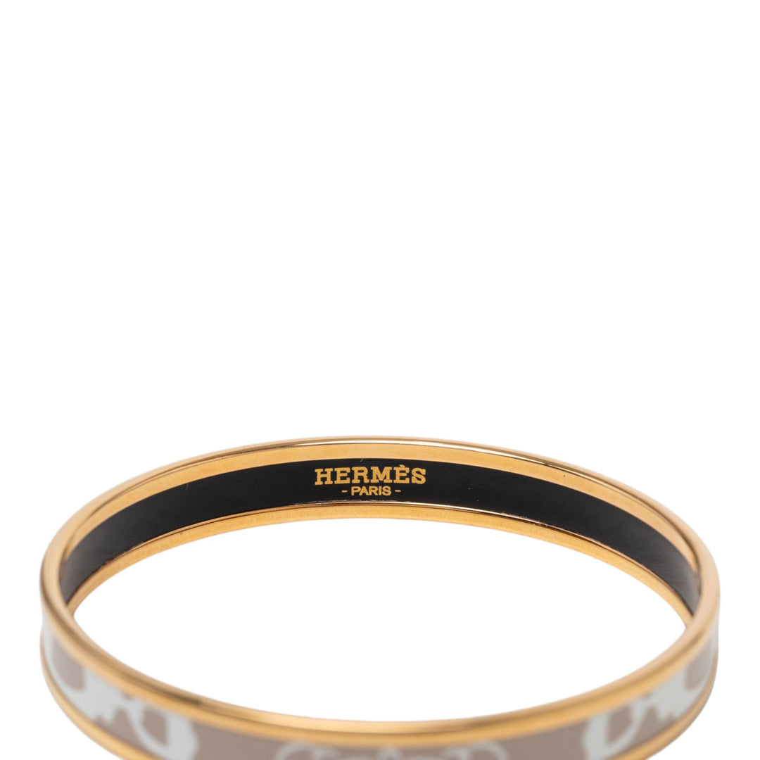 Hermès Bracelet Narrow Brides de Gala Tattoo Émail Bangle 65 Marron – vue 5 – GABY PARIS