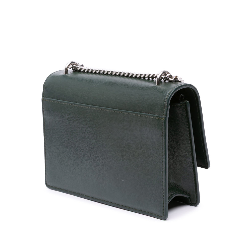 Leather Monogram Sunset Chain Wallet Green - Gaby Paris