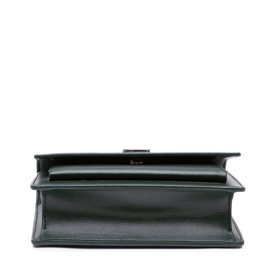 Leather Monogram Sunset Chain Wallet Green - Gaby Paris