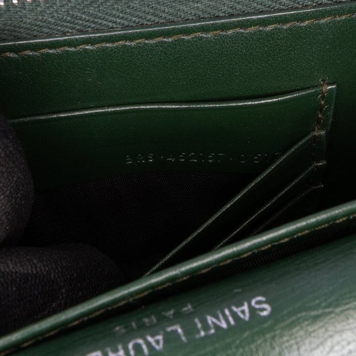 Leather Monogram Sunset Chain Wallet Green - Gaby Paris