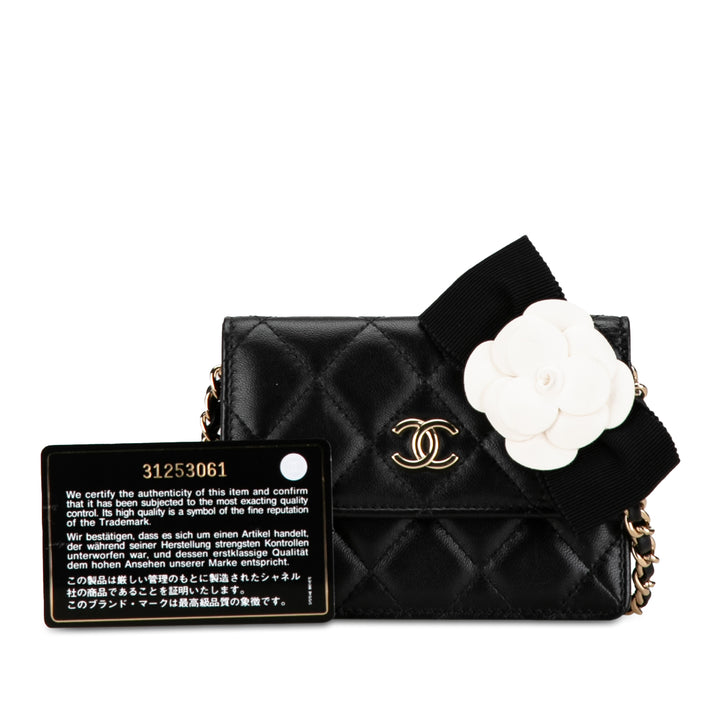 Quilted Lambskin My Chanel Lady Card Holder On Chain Black - Gaby Paris