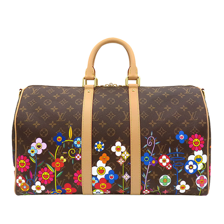 Louis Vuitton TM Monogram Flowers Keepall Bandouliere 45