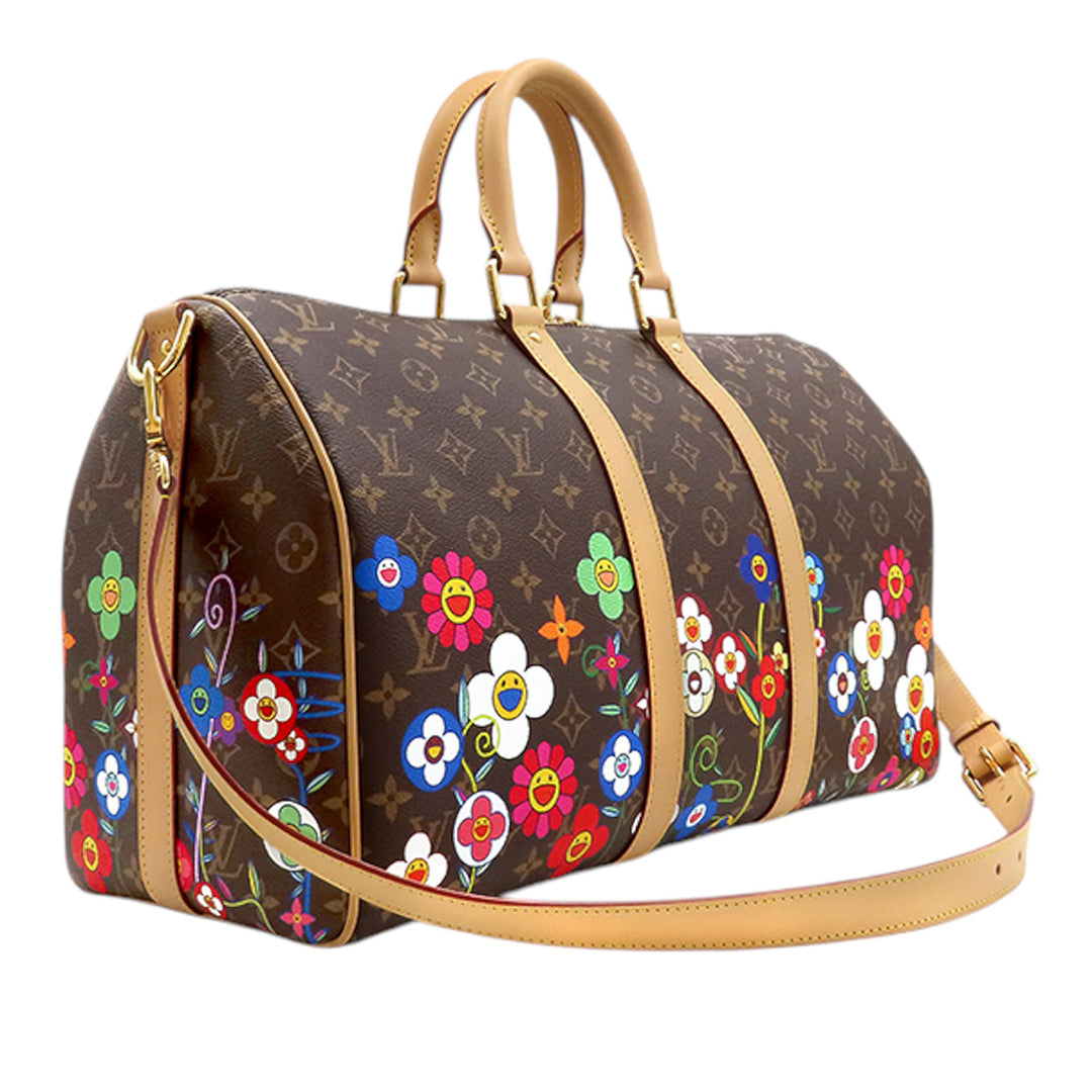 Louis Vuitton TM Monogram Flowers Keepall Bandouliere 45
