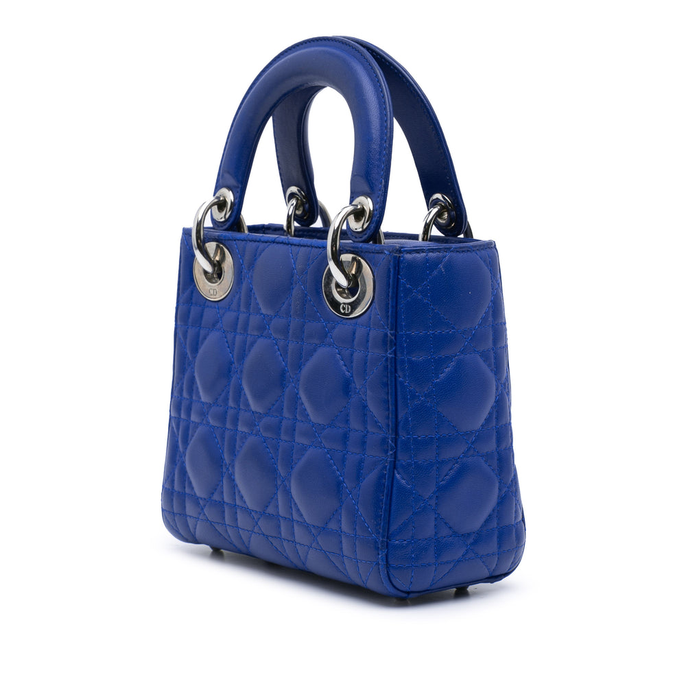 Mini Lambskin Cannage Lady Dior Blue - Gaby Paris