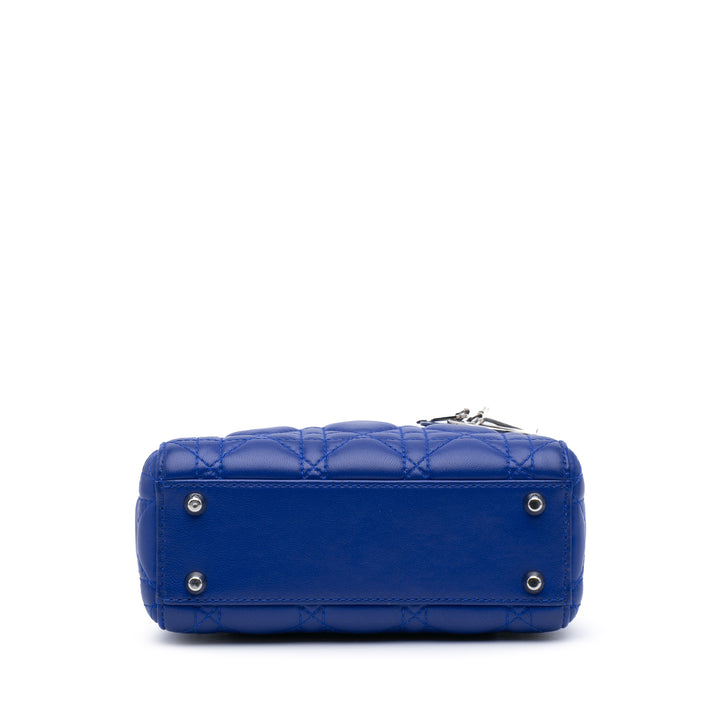 Mini Lambskin Cannage Lady Dior Blue - Gaby Paris